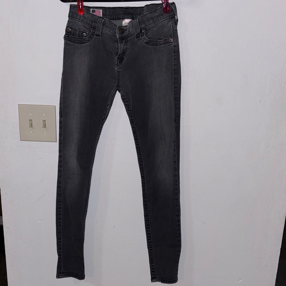 True Religion Dark Gray Skinny Jeans